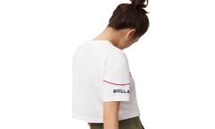 Kana Crop T-Shirt WMNS "White Peacoat Red" LW933298 100