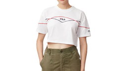 Kana Crop T-Shirt WMNS "White Peacoat Red" LW933298 100