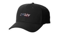 6-Panel Stretch Metallic Baseball Hat "Black / American Flag" 912209 01V