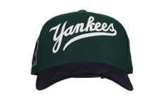 9FIFTY New York Yankees A Frame Snapback Hat "Chainstitch - Corduroy Green / Navy" 44531118407868