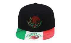 Branded Flag 2 Tone Snapback Cap "Mexican Flag - Black / Green" 6HSSTD17412 MNNBKGN
