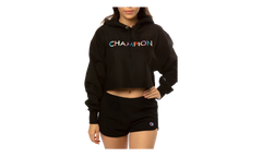 C-Life Reverse Weave Cropped Hoodie WMNS "Black" WL659 586389 003