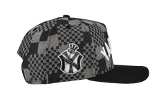 9FIFTY New York Yankees 1951 Checkered A Frame Snapback Hat "Black / Grey (Back Denim)" NE479