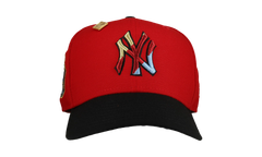 59FIFTY New York Yankees 1951 World Series Diagonal Logo Fitted Hat "Red / Black" NE228