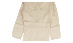 Linen Contrast Stitch Jumpsuit "Beige" 74NGG AP