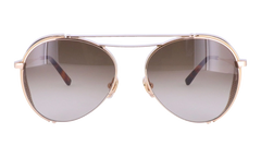 Double Bridge Aviator Sunglasses "Shiny Gold" MCM129S-739