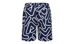 YASH Outline All Over Print Swim Short "Peacoat / White" LM015913 410