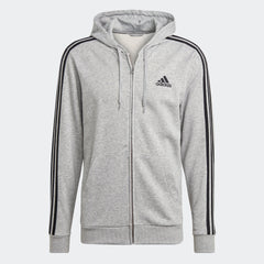 Men's adidas Essentials French Terry 3-Stripes Full-Zip Hoodie