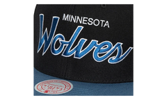 NBA Hardwood Classics Script 2.0 Snapback Cap "Minnesota Timberwolves - Black" HHSS3282 MTIYYPPPBLCK