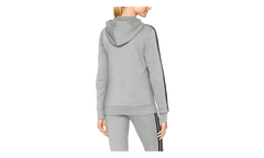 Essentials Cotton Fleece 3-Stripe Full Zip Hoodie WMNS "Grey / Black" CD2250