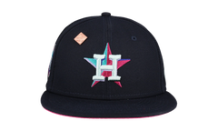 59FIFTY Houston Astros 2017 World Series Polar Lights Fitted Hat "Navy / Pink" 123451290476