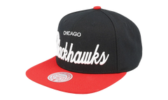 NHL Vintage Script Snapback Cap "Chicago Blackhawks - Black" 6HSSSH22086 CBHBLCK