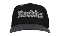 59FIFTY Colorado Rockies Old English Script 1995 Coors Field Fitted Hat "Black / Grey" NE103