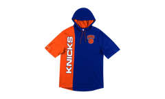 NBA Short Sleeve Split Hoodie "New York Knicks - Royal / Orange" HDSSAJ19008 NYKRYOR