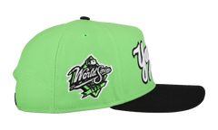 9FIFTY New York Yankees 1998 World Series Script A Frame Snapback Hat "Lime Green" NE242