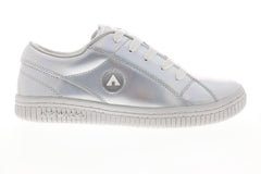 Airwalk Pearl AW19863 Womens Silver Gray Leather Low Top Skate Sneakers Shoes