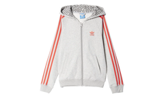 OriginalsTrefoil Hoodie GS "Medium Grey Heather / Red" S96086