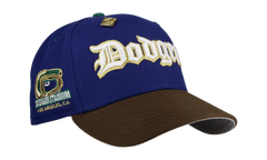 59FIFTY Los Angeles Dodgers Dodger Script Fitted Hat "Stadium Blue / Brown" NE428