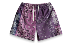 Patchwork Paisley Shorts "Purple" BS112