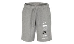 Club+ French Terry Multi-Logo Shorts "Dark Grey Heather" FB8830 063