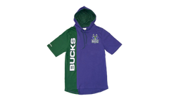 NBA Short Sleeve Split Hoodie "Milwaukee Bucks - Purple / Green" HDSSAJ19008 MBUPRGN
