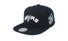 NBA Hardwood Classics Triple Play Snapback Cap "San Antonio Spurs - Black" HS8578 SASBLCK