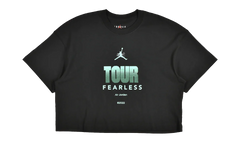 Air Jordan Fearless Tour Boxy Cropped T-Shirt WMNS "Black / Green" DX5973 010