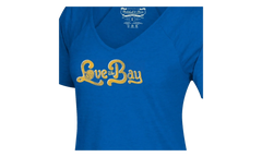 NBA Love The Bay V-Neck T-Shirt WMNS "Golden State Warriors - Royal" BWVTBA18253 GSWROYA