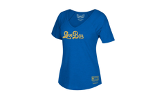 NBA Love The Bay V-Neck T-Shirt WMNS "Golden State Warriors - Royal" BWVTBA18253 GSWROYA